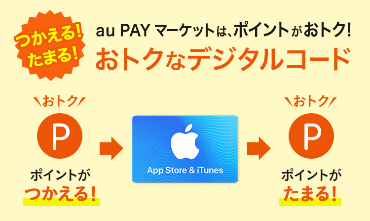 使える!貯まる!au Wowma!は、ポイントがおトク!お得なデジタルコード